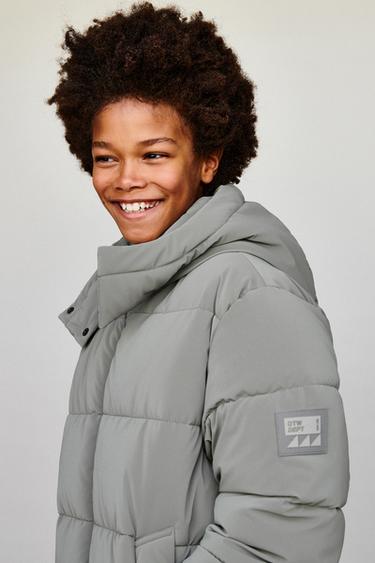 ABRIGO LARGO ETIQUETA ENGOMADA - Khaki claro de Zara