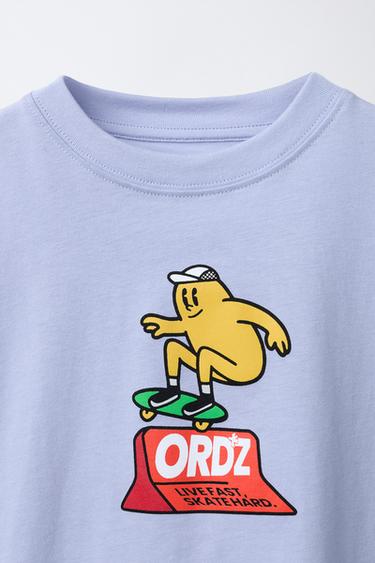 LOGO PRINT T-SHIRT - Light blue by Zara - Image 2