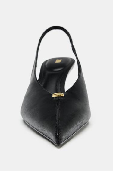HEELED SLINGBACK SHOES - Black by Zara - Image 5