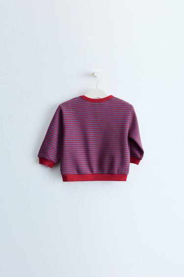 ZARA TIMELESS - STRIPED PRINT SWEATSHIRT — Red 2