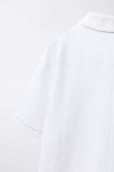 Zara BASIC PLAIN POLO SHIRT - White