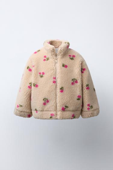 FAUX SHEARLING CHERRY JACKET - Ecru by Zara