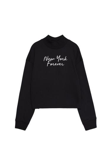 FRONT TEXT PRINT SWEATSHIRT