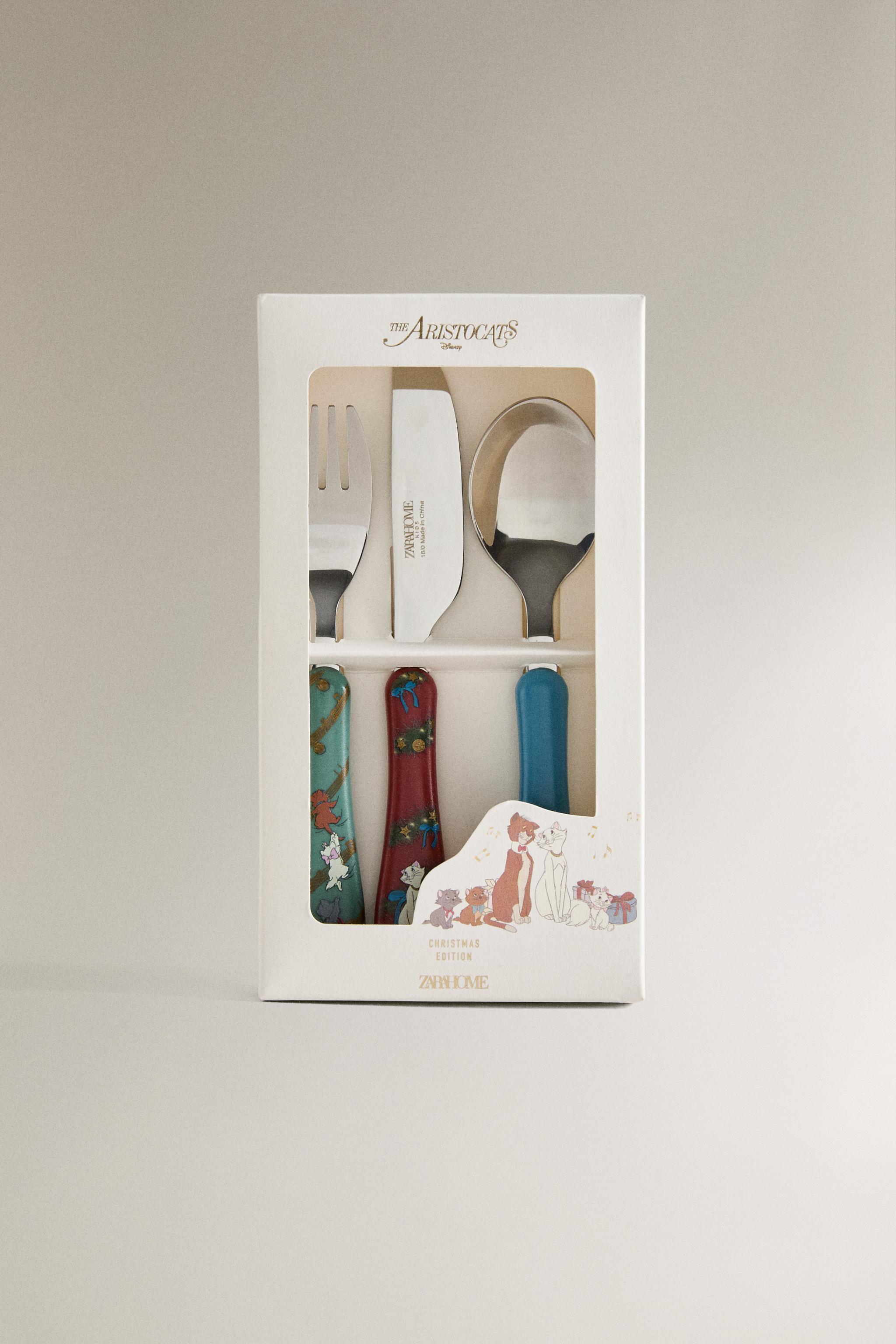 CHILDREN'S CHRISTMAS FLATWARE SET THE ARISTOCATS ©DISNEY