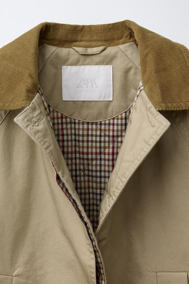 TRENCH COL VELOURS CÔTELÉ - Beige de Zara - Image 6