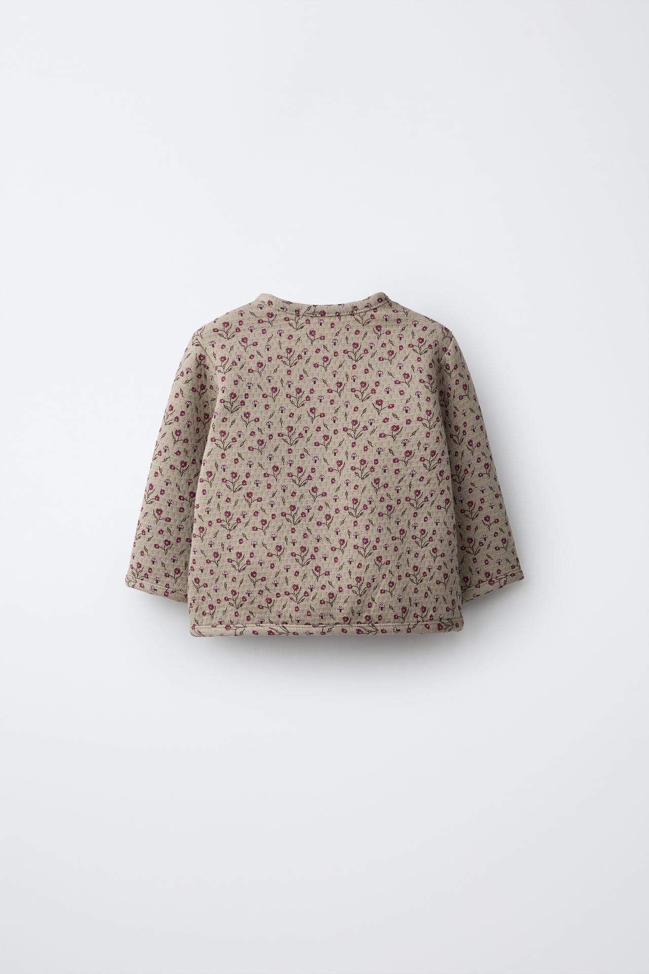 TEXTURED FLORAL JACKET — Sand