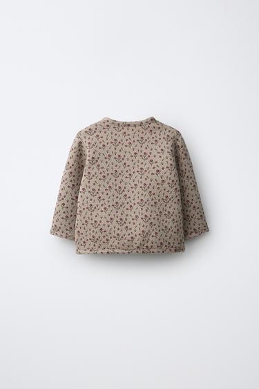 TEXTURED FLORAL JACKET — Sand 2