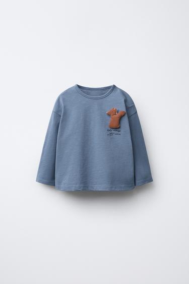 ЛОНГСЛИВ С БЕЛКОЙ — СИНИЙ от Zara — изображение 0