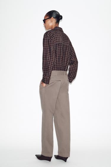 MID-WAIST STRAIGHT-LEG TROUSERS - Mink by Zara - Image 3