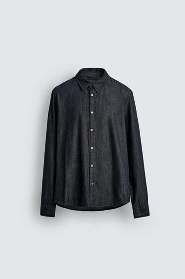 REGULAR FIT DENIM SHIRT - Blue by Zara