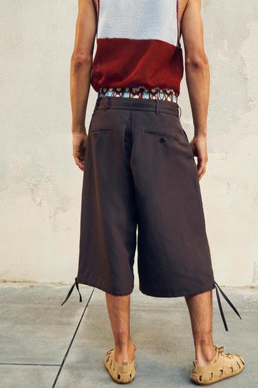 Zaras SHORTS LYOCELL - LINNE LIMITED EDITION - brun.glansig