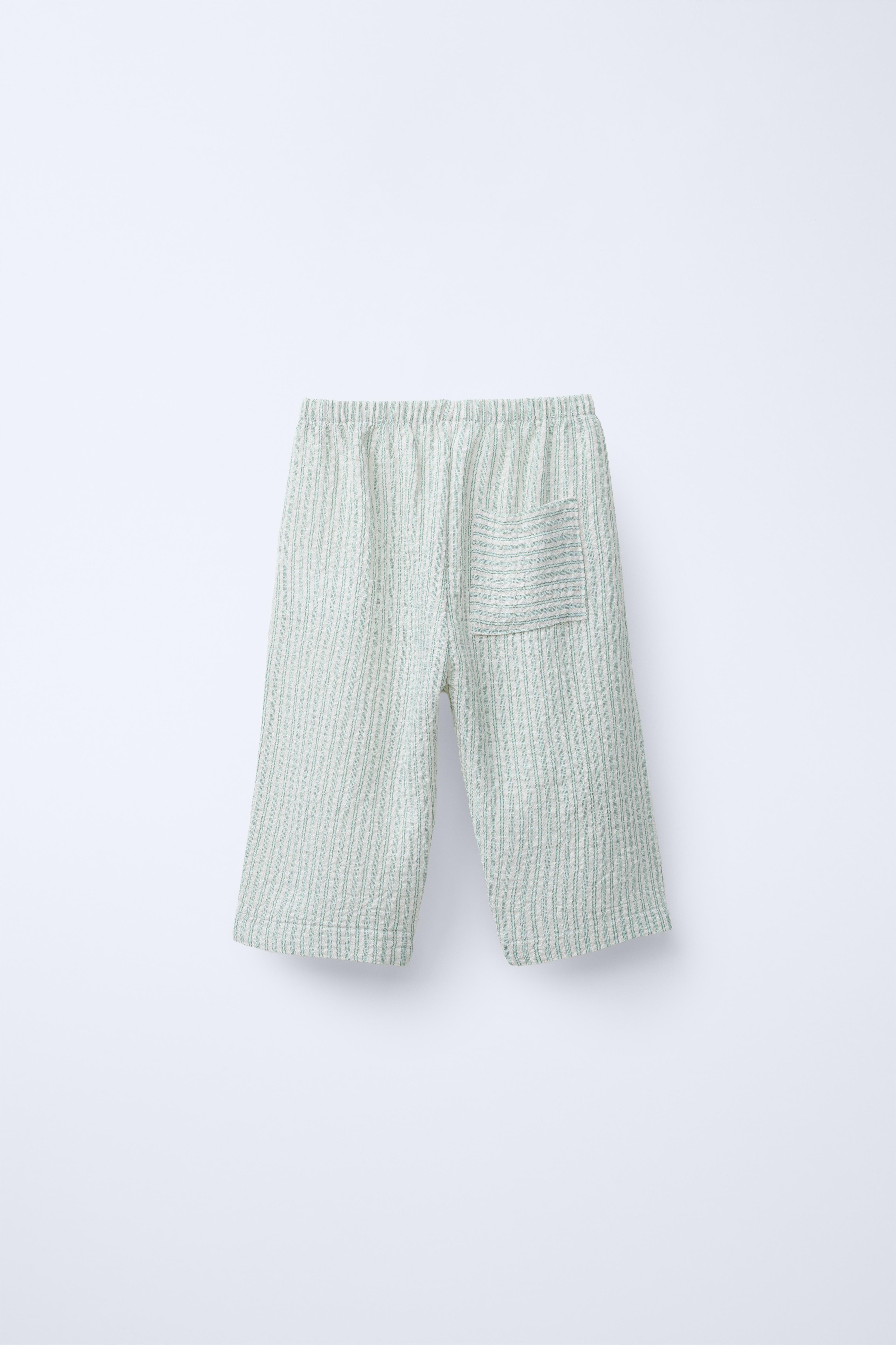 テクスチャー入り生地ワイドパンツ - オフホワイト | ZARA Japan