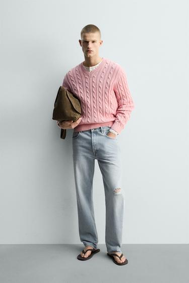 PLAITED TEXTURED JUMPER LIMITED EDITION - Pink by Zara