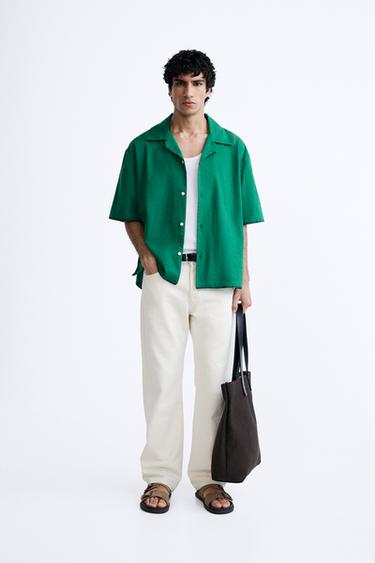 CHEMISE BOXY RUBAN - Vert de Zara - Image 0