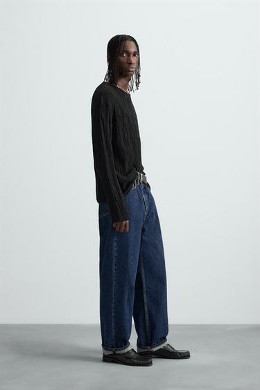 DECONSTRUCTED TEXTURED SWEATER - Black by Zara - Image 3