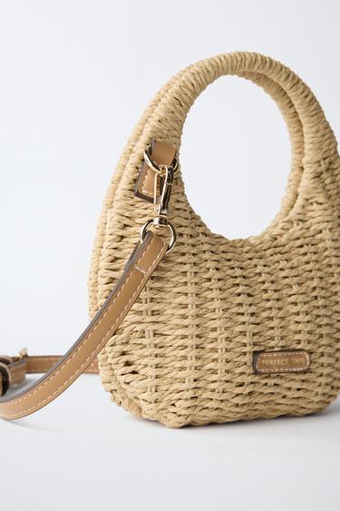RAFFIA EFFECT CROSSBODY BAG - Ecru White by Zara - Image 3