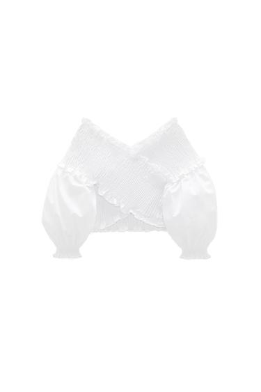 CROP TOP WITH SMOCKED DETAIL