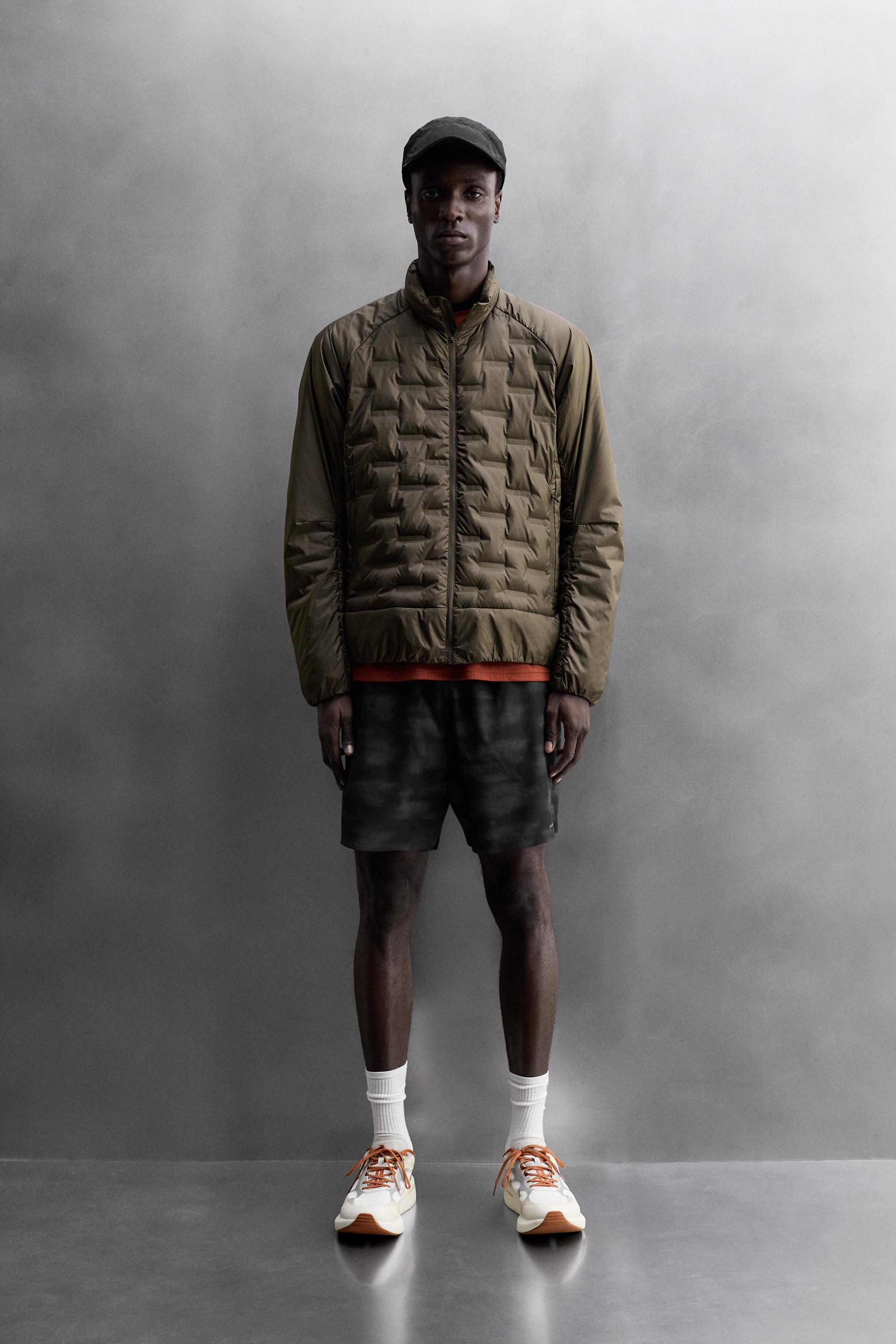 JAQUETA ACOLCHOADA COM MISTURA DE PENAS RUNNING - Marrom-escuro