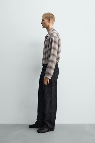 CHECK SHIRT WITH POCKET - Grey / Natural by Zara - Image 3