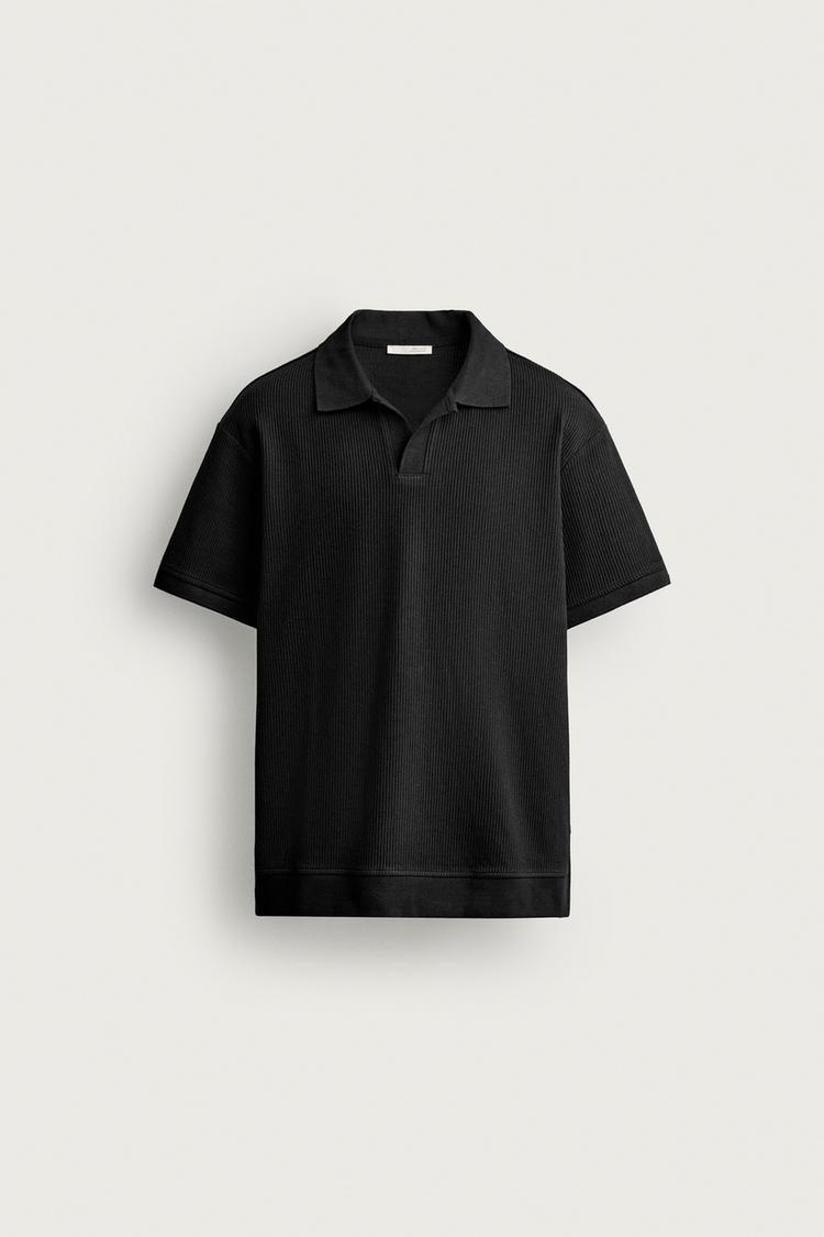 VERTICAL TEXTURE POLO SHIRT