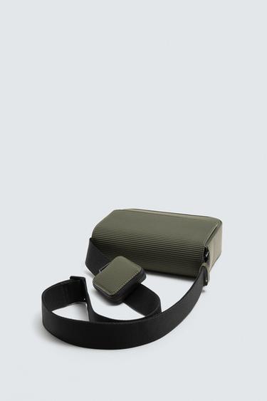 SAC BANDOULIÈRE TEXTURÉ EFFET GOMME - Vert kaki de Zara - Image 3