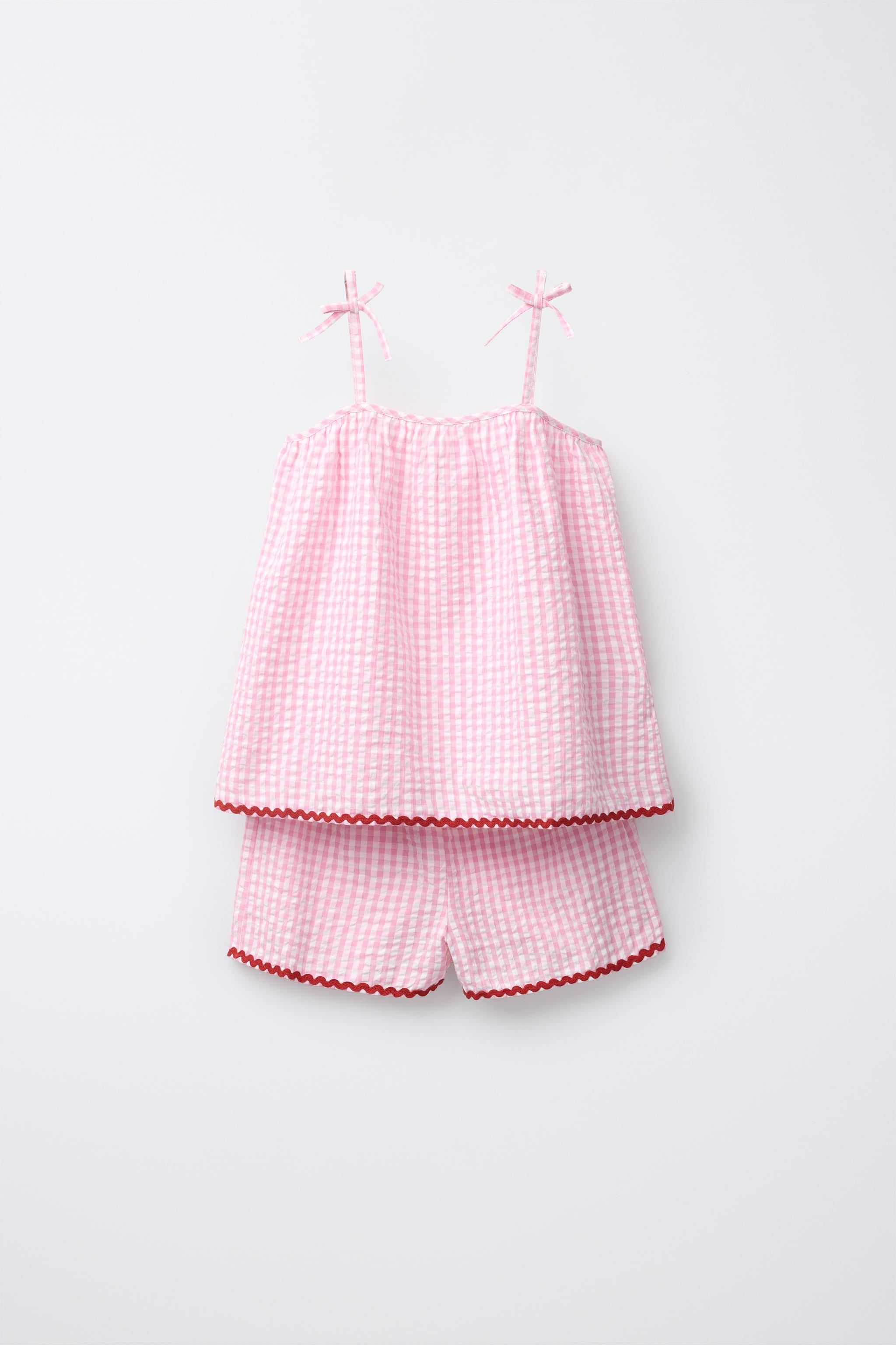 3～6歳/ギンガムチェック柄パジャマ - ピンク | ZARA Japan / 日本