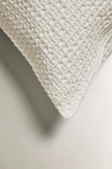 WAFFLE-KNIT CUSHION COVER - White by Zara - Image 1