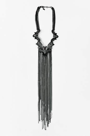 BATWING WATERFALL NECKLACE - Black by Zara