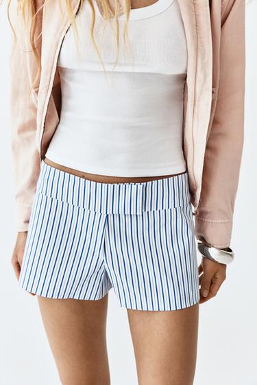MINI STRIPED SHORTS - Blue/White by Zara