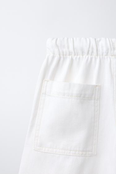 LOOSE-FITTING BERMUDA SHORTS - White by Zara - Image 3