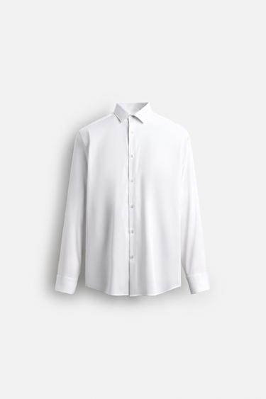 SLIM FIT SHIRT WITH CUFFLINKS - White by Zara