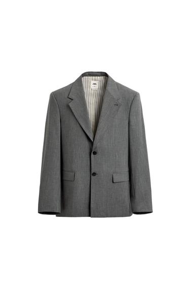 BLAZER TRAJE ESTRUCTURA RAYAS LIMITED EDITION - Gris de Zara