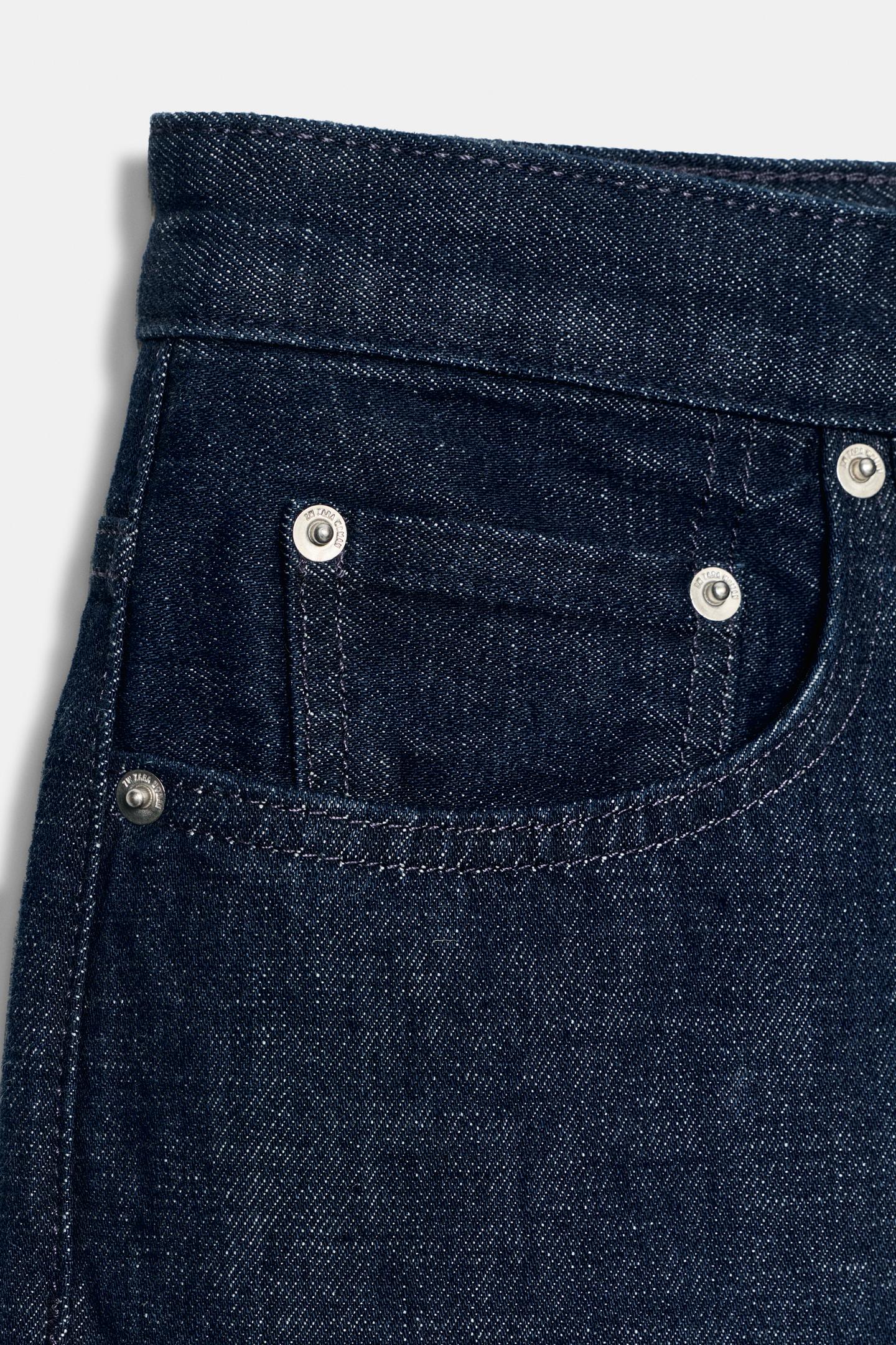 Женские джинсы Zara ZW Collection High-Rise Straight Fit, цвет: Синий — фото 7