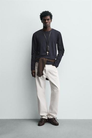 BASIC SLIM FIT T-SHIRT - Marineblauw van Zara