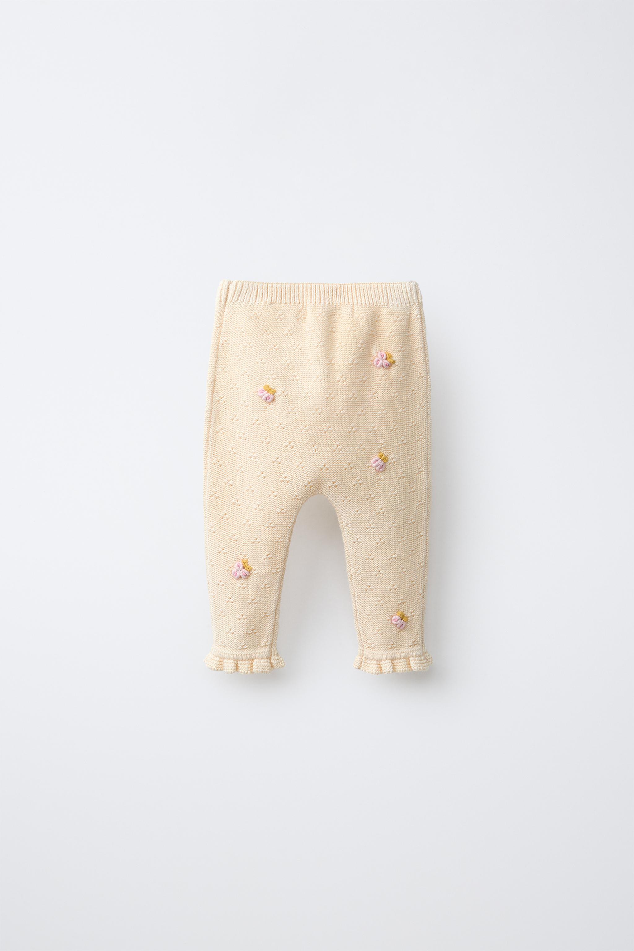 OPENWORK AND BOBBLE PANTS — Ecru
