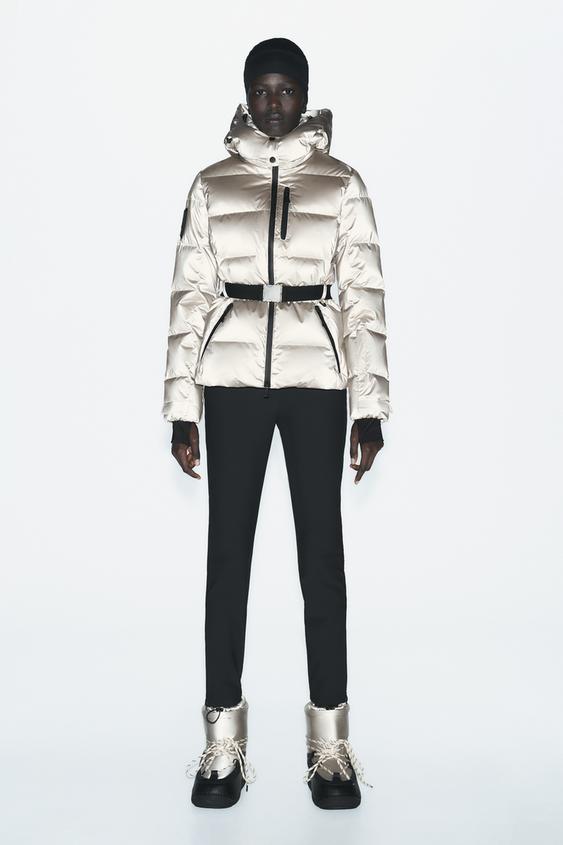 Zara Giubbotto Imbottito Piumino Ecopelle Zara Pelle Donna