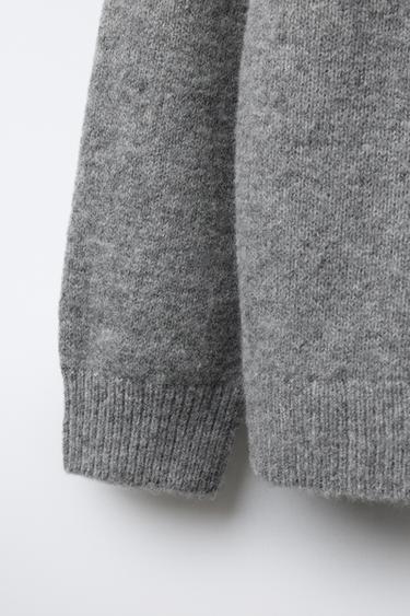 SOFT WOOL KNIT SWEATER - Grey by Zara