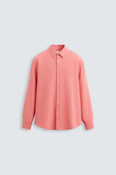 STRIPED SHIRT - Red / Coral by Zara