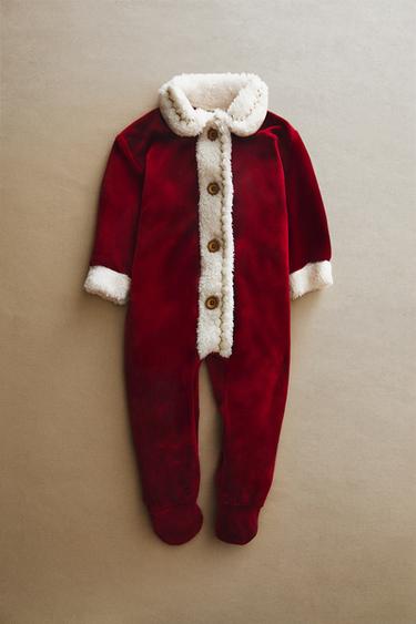 FATHER CHRISTMAS BABY ROMPER COSTUME - Red by Zara