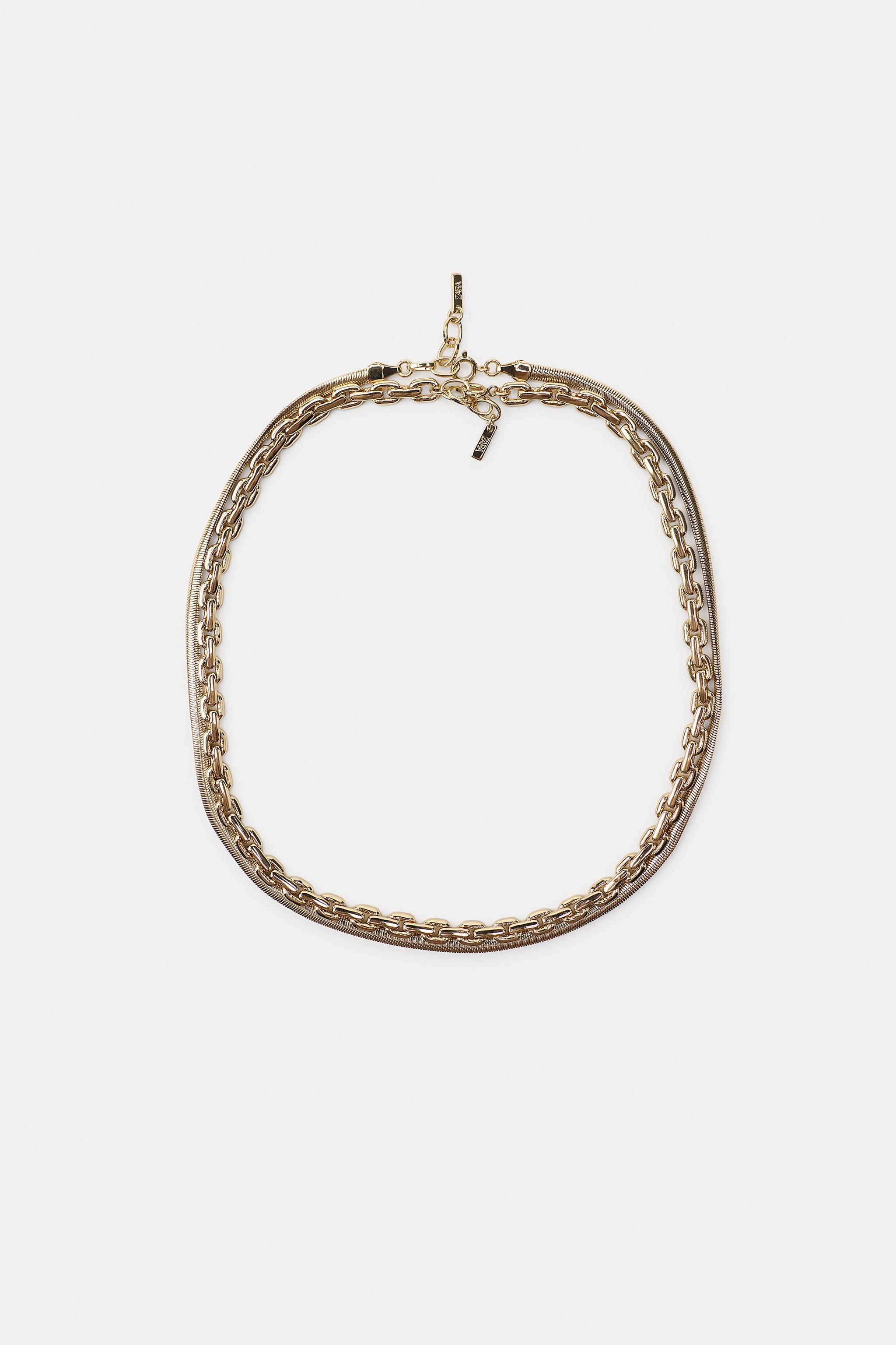 Женские аксессуары Zara 2-PACK MESH CHAIN NECKLACES — фото 3