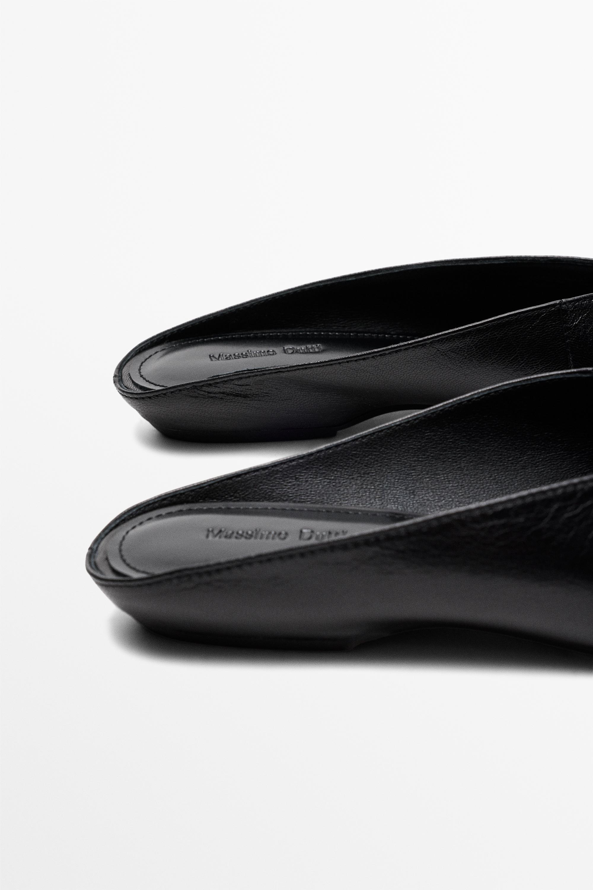 Soft leather mules