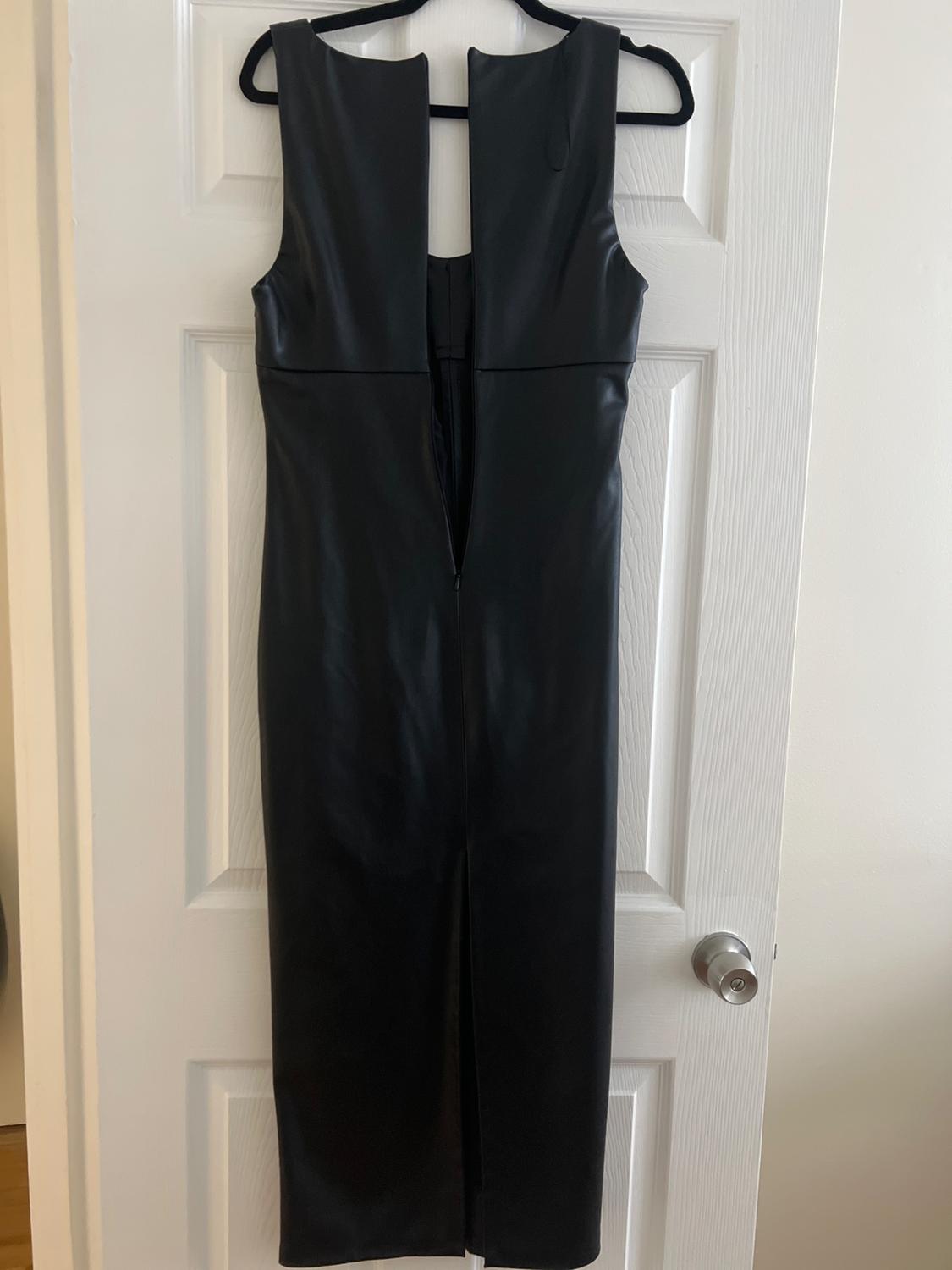 FAUX LEATHER MIDI DRESS - Image 3