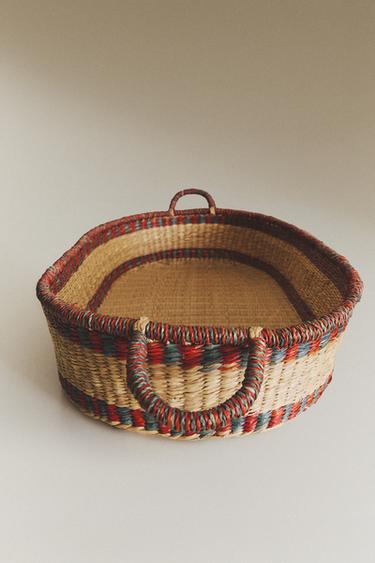 CONTRAST OVAL SEAGRASS HAMPER - Light beige by Zara - Image 5