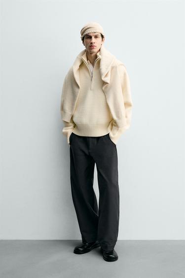 JERSEY PUNTO CUELLO CREMALLERA - Crudo de Zara - Imagen 0