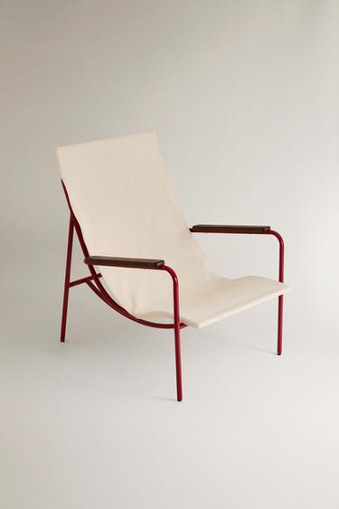 CHAISE STRUCTURE MÉTAL COULEUR - Écru / Rouge de Zara - Image 1