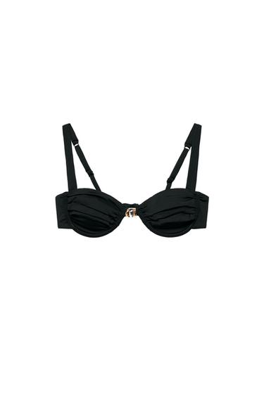 UNDERWIRED COMBINED PIECE BIKINI TOP - Black by Zara