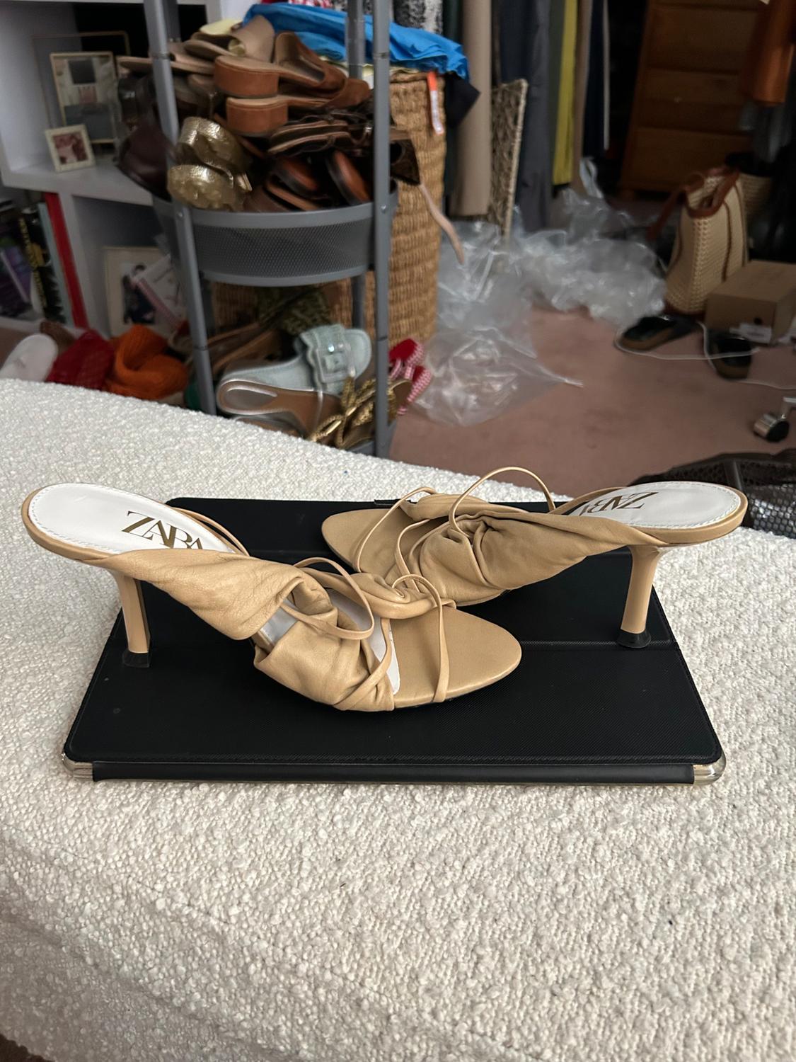 RUCHED STRAP HEELED MULE - Image 2