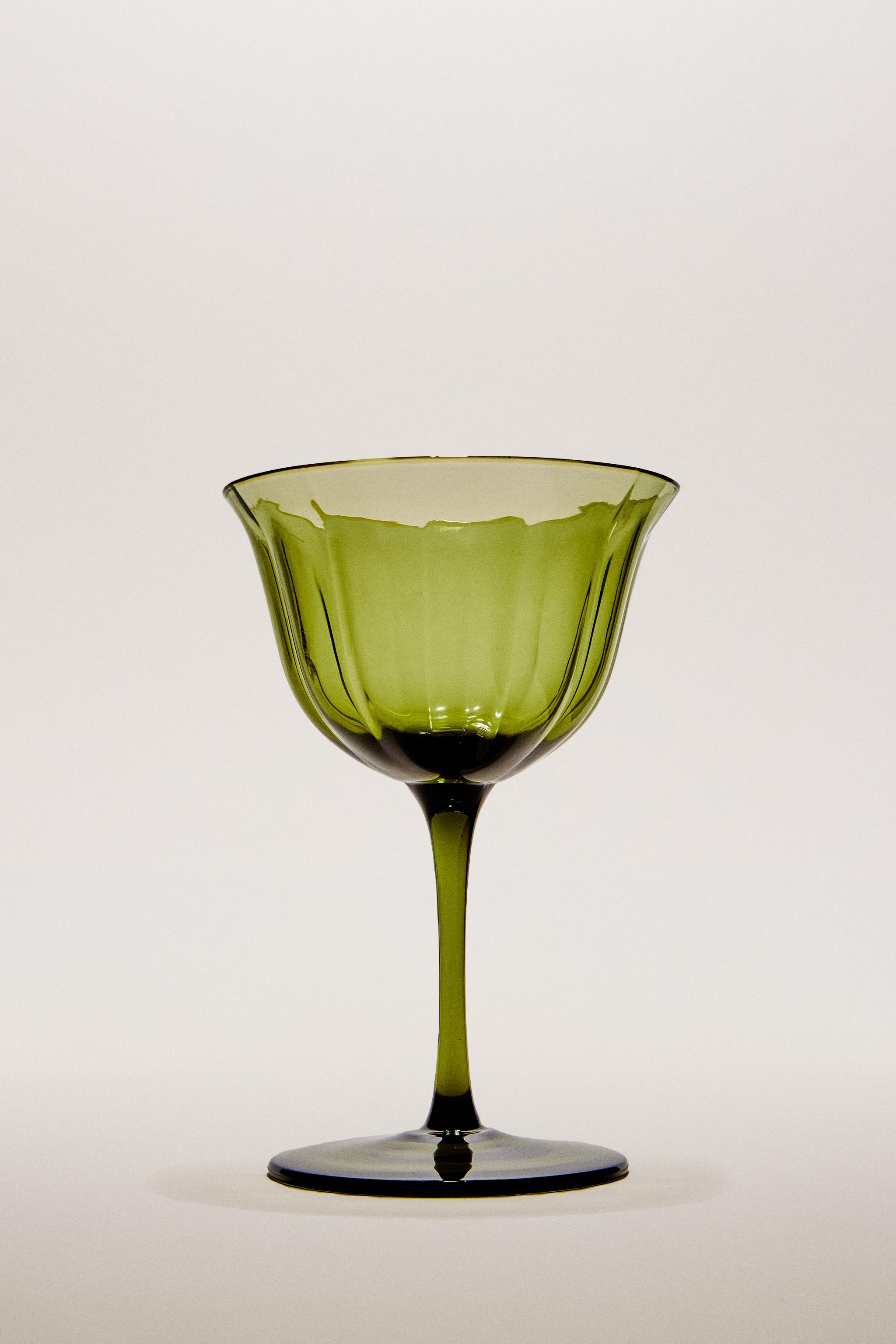 VERRE À PIED EN VERRE RELIEF NOËL