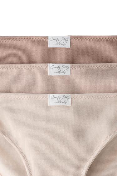 AGES 9-14 / THREE-PACK OF LABEL BRIEFS - camel by Zara