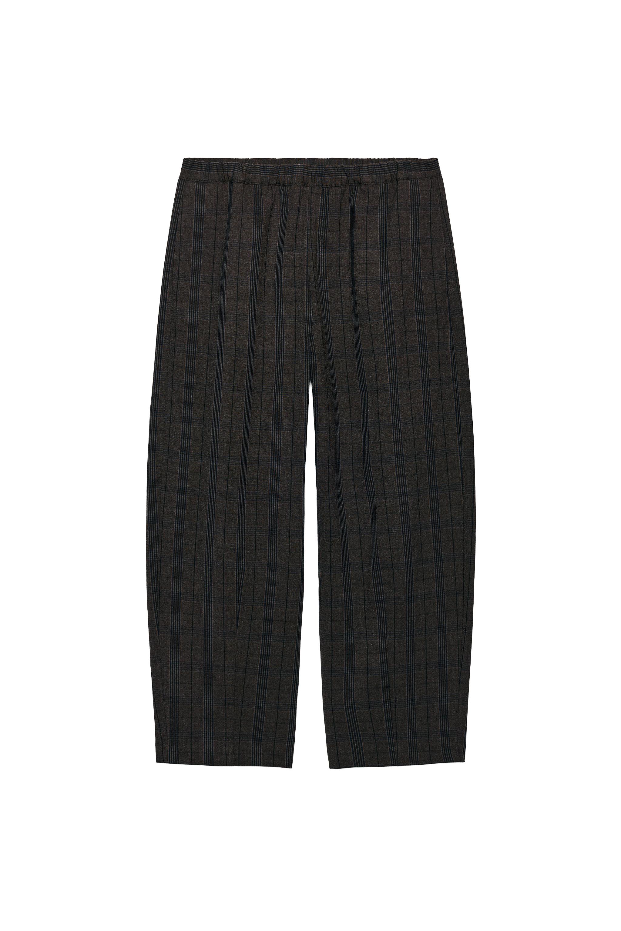 PLAID BARREL PANTS